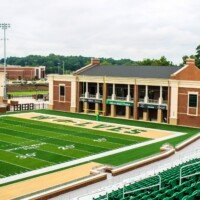 View of the fieldhouse from the home side.