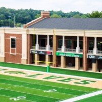 View of the fieldhouse from the home side.