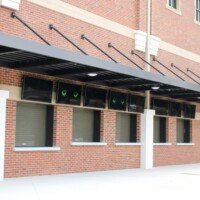 View of the home side concessions at Phillip Beard Stadium.