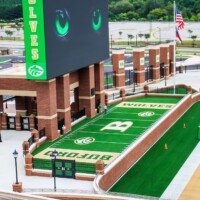 A mini field was created to give kids a place to play while at the stadium.