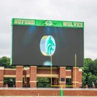 The scoreboard is one of the largest high school scoreboards in the nation.