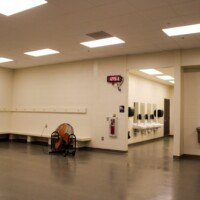 A view inside the home team locker room.