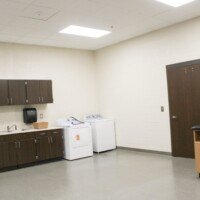 The athletic trainers take care of the athletes in this room.