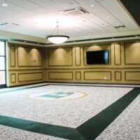 On the second floor of the fieldhouse, there is a large banquet hall.